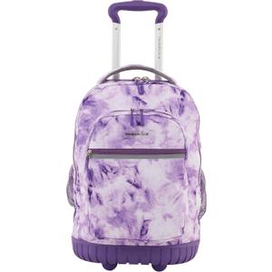Travelers Club Rolling Backpack, Purple tie, 20 Inch with Laptop Compartment