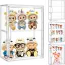 Attelite Acrylic Display Cases for Collectibles, 4 Pack 3 Layer Clear Display Case with Magnetic Door,Dustproof Clear Showcase with 2 Adjustable Divider Storage Box for Action Figure