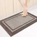 anllugs Kitchen Rugs 24" x 36", Non-Slip Machine Washable Kitchen Runner Rugs Floor Mats, Absorbent Comfort Standing Mats for Kitchen, Sink, Laundry and Hallway, Beige & Grayish Brown