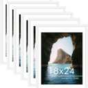 PEALSN 18x24 Poster Frame Set of 6, Display Pictures 16 x 20 with Mat or 18 x 24 without Mat for Wall Mounting Display, poster frames 18 x 24 for Wall Decor, White