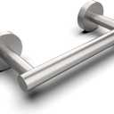RARXTR Bathroom Toilet Paper Holder Wall Mount SUS304 Stainless Steel Double Post Pivoting Toilet Paper Roll Holder Wall Mounted for Bathroom RV Commercial Toilet Tissue Dispensers, Brushed Nickel