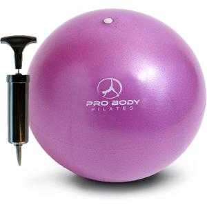 ProBody Pilates Small Exercise Ball with Pump - 9 Inch Workout Ball for Stability, Barre, Yoga, Core & Physical Therapy