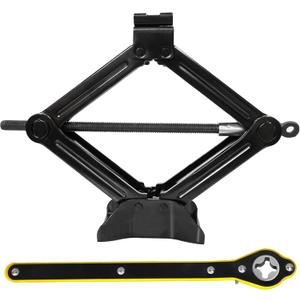 Scissor Jack 2 Ton | Universal | Tire Changing Car Emergency Kit with Ratchet Wrench, 2 Pcs