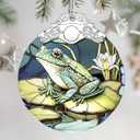 Christmas Ornaments: Stained Glass Ornament, Christmas Tree Ornament, Hanging Ornaments for Home Decor & Xmas Tree Decorations Exquisite Holiday Decor, Gifts & Holiday Present - Frog