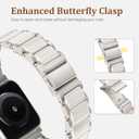 V-MORO Compatible with Apple Watch Band 41mm 42mm 40mm 38mm Series 11/10/9/8 Fashion Strap Women,Stainless Steel Resin Band Bracelet Replacement for iWatch SE 3/7/6/5/4/3/2/1-Starlight
