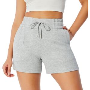 NIMENJOJA Womens High Waisted Sweat Shorts Drawstring Workout Lounge Shorts for Athletic Gym with Pockets (Gray, XS)