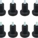 Quluxe 3 Inch Chair Legs Plastic Feet Plastic Furniture Legs with Pre-Drilled M8 Bolt for Table, Chair, Bookshelf, Cabinet (Pack of 8)