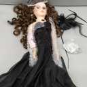18" Porcelain Quinceanera Umbrella Doll (Quince Anos) Centerpiece ~ KW18631-17 ~ (Black)