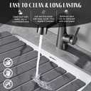 Large Stone Dish Drying Mats for Kitchen Counter, 24"(L)16"(W) Marble, Drying Collapsible Dish Drying Mat, Eco-Friendly Absorbent Diatomaceous Earth Mats for Dishes Bottles Cups - Dark Grey