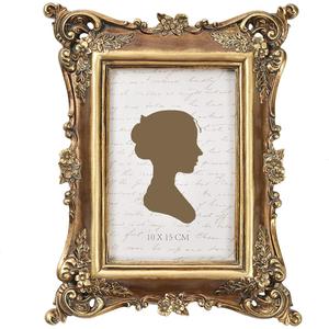 Sunlit Vintage Picture Frame 4x6 Inch, Luxury Antique Photo Frames with Glass Front, Photo Display, Tabletop Wall Hanging, Gift Ideas, Bronze Gold