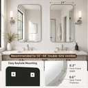 2-Pack 24x36 Inch Brushed Nickel Rounded Rectangle Vanity Mirrors