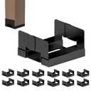 12 PCS 6x6 Black Galvanized Post Base Steel Inter 5.5x5.5 Wood to Concrete Adjustable Post Anchor with 1" Standoff for Deck Patio Gazebo Pergola