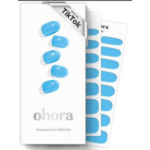 ohora Semi Cured Gel Nail Strips Works with Any UV/LED Lamps, Salon-Quality, Long Lasting, Easy to Apply & Remove - Includes 2 Prep Pads, Nail File & Wooden Stick