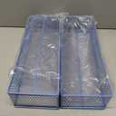 FoldTier 2 Pack Blue Magnetic Fridge Basket, 13.8 x 3.1 x 4.9 Inch