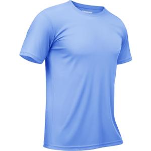 TACVASEN Swim Shirts for Men Rash Guard SPF Short Sleeve Sun T-Shirt UPF 50 Quick Dry Lightweight Fishing Water Shirt (Blue, XL)