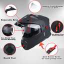 1Storm Dual Sport Motorcycle Motocross Off Road Full Face Helmet Dual Visor: HF802 Large