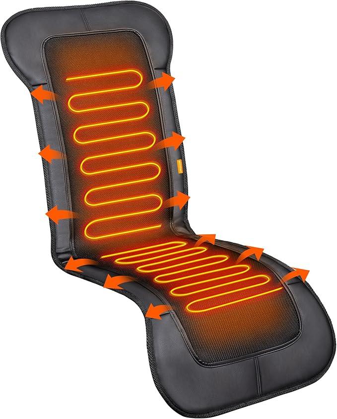 CARSHION 47.2inch Long Seat Cushion with Heat for Back and Thighs