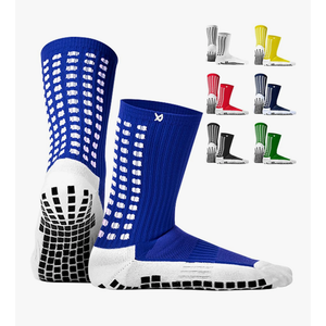 Lux Dual Grip Socks - Soccer Grip Socks for Men and Women. GripArray Performance & Comfort Blue No Size