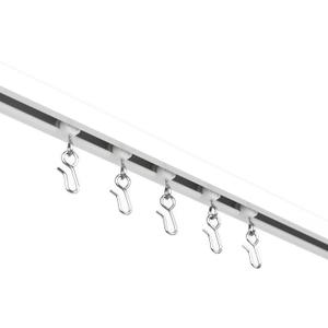 Curtain Track, Ceiling-Mount Curtain Rail, Pure White, 16 ft
USA Made, Commercial-Grade Aluminum, Corrosion Resistant, Pre-Drilled, Hardware Included, For Windows and Room Dividers