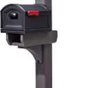 Step2 Lakewood Extra Large Mailbox & Post, Weather Resistant, Large Outdoor Mailboxes, Made of Durable Plastic, Easy to Install, Flag Included, Brown