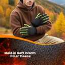 Sukeen Winter Gloves Men Women Touchscreen Anti-Slip Sports Gloves Lightweight Cold Weather Warm Gloves for Running, Cycling (Large, Fluorescent Green)