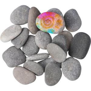 20 Pack Painting Stones Smooth Stones for Painting Natural River Rocks for DIY Crafts Ready-to-Paint Pebbles with Rounded Edges 1.96 X 1.18 X 0.39 in