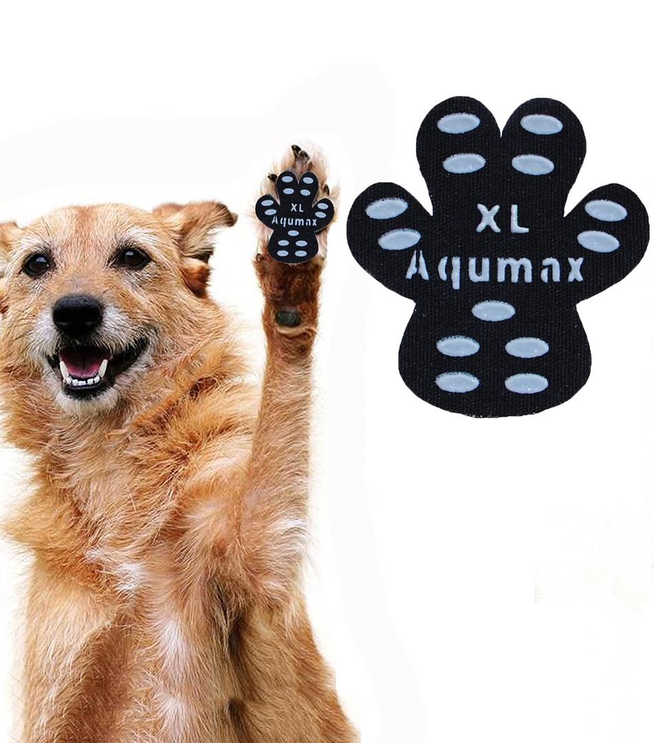 Aqumax Dog Paw Protector Anti-Slip Pads,Toe Grips for Senior Dogs,Paw Grips Traction Pads for Slippery Hardwood Floors,Essentials for Senior Dogs,12 Sets (48 pcs) XL Black