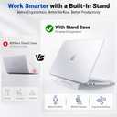 for MacBook Neo Case 13 Inch 2026 A3404, Matte Clear, Kickstand