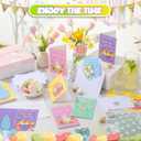 Motiskyy 50 Pack Spring Cards with Envelopes and Stickers, 4x6 inch Spring Bunny Egg Floral Greeting Cards Bulk, 5 Assorted Designs Blank Notecards for Classroom Exchange, Springs Wishes