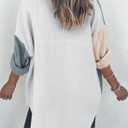 Dokotoo Womens Color Block Button Down Shirts Long Sleeve Oversized Boyfriend Blouses Tops