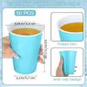 Kochorie 50 Pack 16 Ounce Disposable Plastic Cups Light Blue Plastic Party Cups Heavy Duty Drinking Cup Bulk for Baby Shower Birthday Wedding Party Festival Supplies