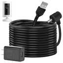 Charge Cords 30ft for Ring Weatherproof Indoor Outdoor Charging Cable with Quick 2Amp Power Adapter for Ring Stick Up Cam Battery 3rd Gen/ 2nd Gen & Spotlight Cam Battery (Black, 1 Pack)
