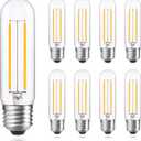 E26 LED Bulb Dimmable 25 Watt Equivalent, Warm White 2700K, 200 Lumens, Vintage 2W T10/T30 Led Tubular Bulbs, Classic Filament Edison Bulb for Pendant Lights Chandelier, 8-Pack