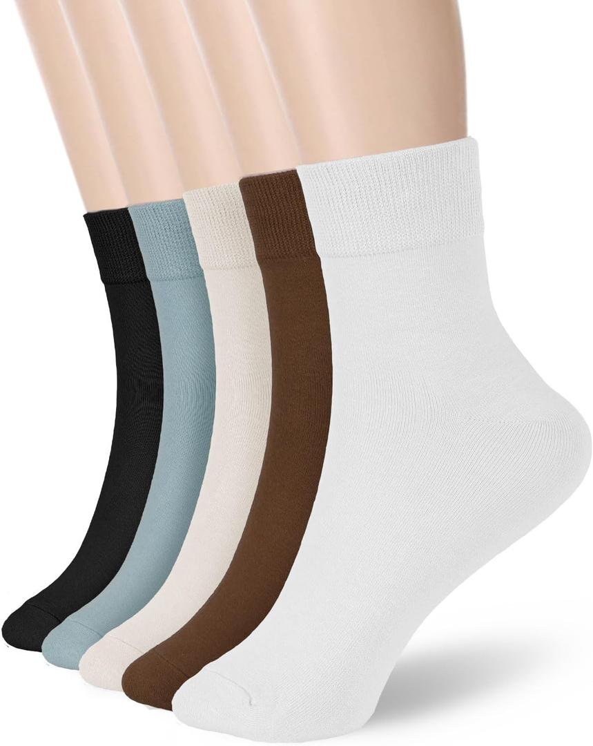 FGZ Women Thin Cotton Socks Soft Cozy Socks Cute Ankle Crew Socks 5 Pairs