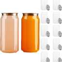 Juice Bottles with Lids, 11Oz Set of 12 Clear Juice Jars with Caps - Reusable Soda Bottles Empty Drink Containers for Juicing, Smoothies, Water, Milk, Kombucha Storage, Wellness Shots and More