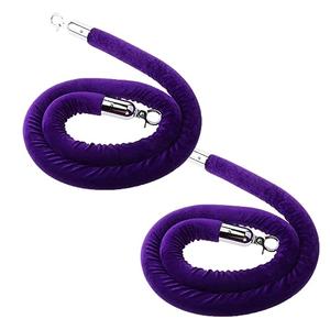 ZHTAISOU Crowd Control Stanchion Post Queue Line Barrier with Chrome Clip Hook Velvet Stanchion Rope for Efficiently Guiding People