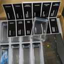 APT 1101 4 oz Glass Square Spice Jars with Labels, Glass Jars with Bamboo Lids, Spice Bottles, Seasoning Organizer, 12 Pack (Black)