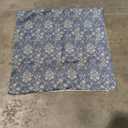 Amor Virisso Floral Pillow Covers 18x18 Inch Farmhouse Block Print Pillow Cover Accent Square Neutral Modern Decorative Throw Pillow Covers for Living Room Couch Bed Sofa Chair, Dusty Blue