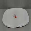 Corelle Vitrelle 3-Piece Salad Plates Set, Triple Layer Glass and Chip Resistant, Lightweight Square 1F, White