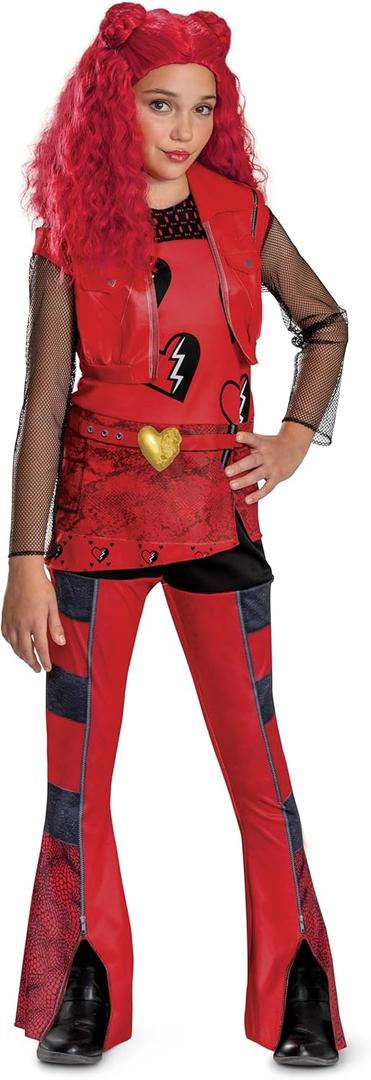 Descendants Red Costume for Kids, Official Disney Descendants The Rise of Red Costume Jumpsuit, Wig not Included (M (7-8))