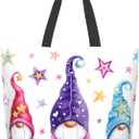 Shoulder Bag Large Reusable Eco-friendly Shopping Bags Portable Storage Handbag | Large, Reusable, Eco-friendly, Portable, Storage (Watercolor Magic Gnomes21)