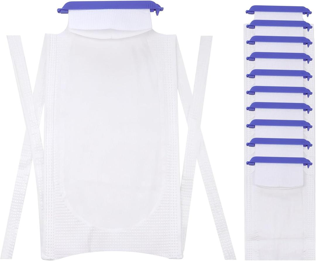 Pallesen Refillable Ice Bags with Clamp Closure  Easy-Filling Hospital Ice Pack with Soft Outer Cover, Leak-Resistant Inner Layer, Ideal for Pain Relief (10, White, Large)