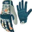 DIGZ Medium High Performance Garden Gloves for Women Thorn Proof Touchscreen Reinforced Palm Coral Floral, M