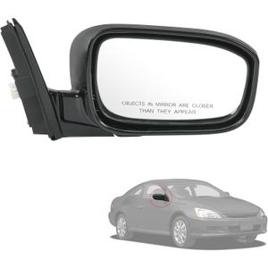 Door Mirror Right Passenger Side Replacement For Honda Accord Sedan 2003-2007, Replace HO1321152 Black 3PINS