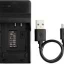 Norifon D-LI78 USB Charger for Pentax Optio L50, Optio M50, M60, Optio S1, V20, W60, W80 Camera and More