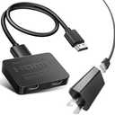 avedio links 4K HDMI Splitter 1 in 2 Out Mirror only[with 4 Ft HDMI Cable and Power Adapter], HDMI Splitter for Dual Monitors Not Extend Different Screen, Support Full HD 1080P 3D for Fire Stick