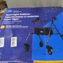Medline Superlight Folding Aluminum Mobility Rollator Walker, Smoky Blue, 250 lb. Weight Capacity, 6" Wheels, Adjustable Arms and Seat, Foldable Rolling Walker for Seniors