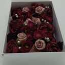 Ling's Moment 6pcs Wedding Wrist Corsage Artificial Flowers, Girl/Mother Homecoming Prom Corsages Wristlet Dcor, etc. Burgundy Dusty Rose