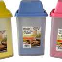 Pickle Storage Container with Strainer (3 Pieces) with Lift, Drain and Store Condiment Food Saver Jar with Snap Lid | 40.6 oz, 7.5" H x 4.25" W x 4.25" L Pink, Yellow, Blue