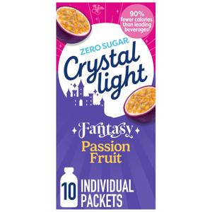 2 x Crystal Light Drink Mix, 10 Individual Packets, Hydration for Book Lovers and Fantasy Readers, Passion Fruit Artificial Flavor, Zero Sugar, No Artificial Dyes, 0.12 oz (EXP 03/01/28)